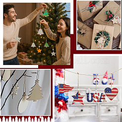 40 шт. 2 стиля рождественской тематики деревянные подвесные настенные украшения HJEW-PH0001-88