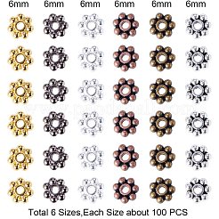 Тибетском стиле сплав Шарики прокладки TIBEB-PH0004-07