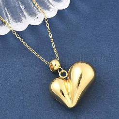 201 ожерелье из нержавеющей стали с подвеской в виде сердца для женщин NJEW-Z069-01G-01