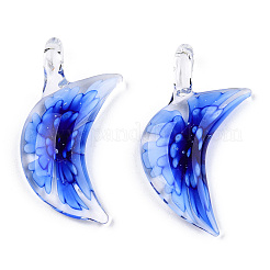 Ручной внутренний цветочные бусины луна подвески LAMP-R113-01-B