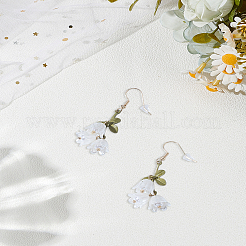 1 пара сережек-цветков из стерлингового серебра s925&nbsp;EJEW-LP0007-095