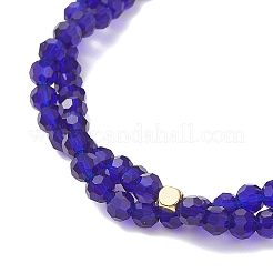 Браслет из прозрачных стеклянных бусин BJEW-JB12876-01