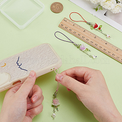 3 шт. 3-х цветные подвесные украшения из смоляных цветов&nbsp;HJEW-FG0001-26