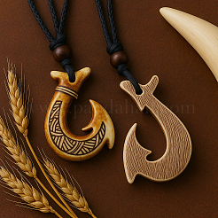 3шт 3 стиля смоляной роговой крючок для рыбалки с акулой&nbsp;NJEW-HY0001-08A