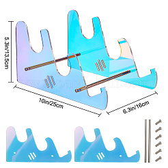 2-ярусные прозрачные акриловые подставки для клавиатуры ODIS-WH0027-055