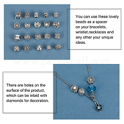 120 шт. 20 стиля тибетского стиля сплава европейские бусины эмалированные оправы TIBE-PH0002-01