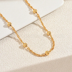 Длинные ожерелья из латунных круглых бусин для женщин&nbsp;OZ5698