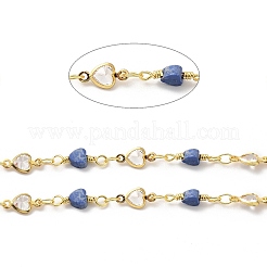 Сердце ручной работы цепочки из натурального содалита из бисера CHC-M024-18G