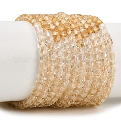 Нити из нагретых натуральных цитриновых бусин&nbsp;G-B175-C06-3x3mm