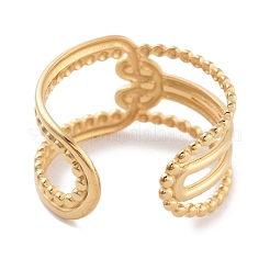 Кольца-манжеты овальные открытые из нержавеющей стали 304 для женщин&nbsp;RJEW-K273-07G