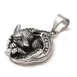 Подвески из нержавеющей стали 316L в тибетском стиле со стразами&nbsp;STAS-D096-01C-AS