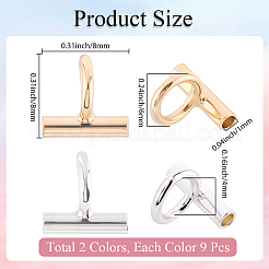 18 шт. 2-х цветные латунные трубчатые дужки&nbsp;DIY-SC0030-75C