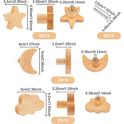 6шт. 3-х стильная вешалка для одежды из бука AJEW-BC0001-88