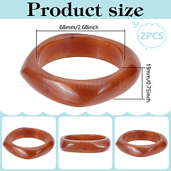 2шт. Акриловый браслет с имитацией мрамора для женщин&nbsp;BJEW-UN0001-69C