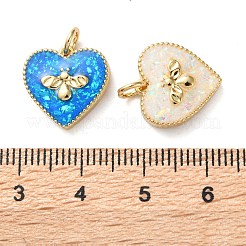 Латунный микро с подвесками из искусственного опала&nbsp;KK-S048-08G