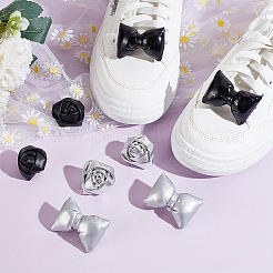 4 пара 4 стилей пряжек для обуви из искусственной кожи AJEW-FG0004-56