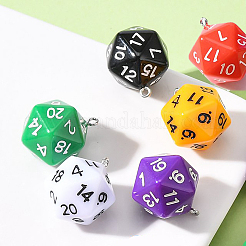 6шт 6 цвета непрозрачные акриловые подвески MACR-FP0001-25