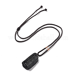 Регулируемые ожерелья с подвесками из натурального черного турмалина&nbsp;NJEW-P254-01