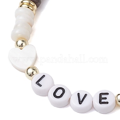 Летние пляжные браслеты из синтетической бирюзы и ракушек в виде морской звезды BJEW-JB10427