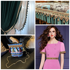 Вышивка лентами из поликоттона в этническом стиле OCOR-WH0066-34E