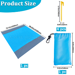 Квадратный водонепроницаемый коврик для пикника из полиэстера с 4 колышком&nbsp;AJEW-WH20080-37A