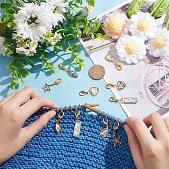 Маркеры петель для подвесок в форме звезды/конского глаза/каплевидной раковины с имитацией морского ушка HJEW-AB00396