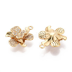 Латунные микропаве прозрачные подвески с фианитом&nbsp;KK-T077-30G