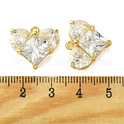 Латунные микропаве прозрачные подвески с фианитом&nbsp;KK-D099-03G