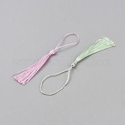 Полиэстер кисточкой кулон украшение HJEW-WH00056-03