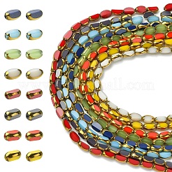 2 нити гальванизированные непрозрачные цветные стеклянные бусины нити&nbsp;EGLA-YW0005-26A