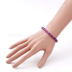 Прозрачные акриловые круглые бусины эластичные браслеты для детей&nbsp;BJEW-JB06505