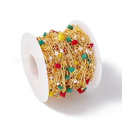 Экологически чистая латунная плоская цепь с круглыми и стержневыми звеньями ручной работы CHC-E025-16G