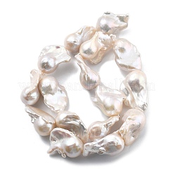 Нити натуральных бусин с ядровым жемчугом&nbsp;PEAR-B004-15N-05A-02