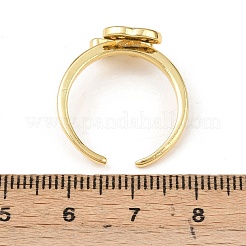 Манжеты из латуни с микро паве кубический цирконий для женщин&nbsp;RJEW-B153-03G