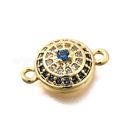 Подвески-коннекторы из латунного микропаве с синим и прозрачным кубическим цирконием&nbsp;KK-P336-13G