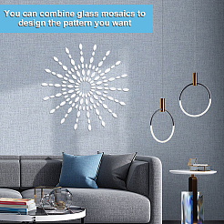 200 шт. 2 стиля зеркальной поверхности мозаичные плитки стеклянные кабошоны&nbsp;DIY-OC0012-43