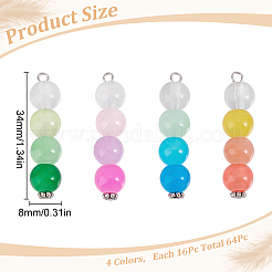 64 шт. 4-цветные подвески-коннекторы из искусственного нефрита PALLOY-GO00033