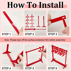 1 комплект акриловых подставок для сережек в форме вешалки EDIS-CP0001-15A