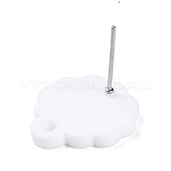 Цветок смолы серьги стержня EJEW-D066-01