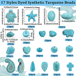 17 стиль окрашенных синтетических бирюзовых бусин G-SC0003-46