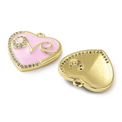 Латунные микропаве прозрачные подвески с фианитом&nbsp;KK-F871-12G