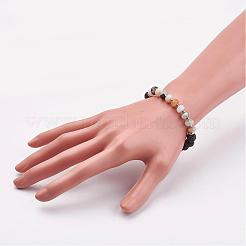 Эластичные браслеты из натуральных и синтетических камней и вулканической породы&nbsp;BJEW-JB03072