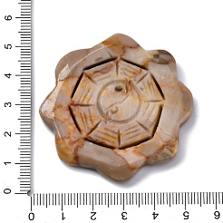 Натуральный ситцевый цветок с декоративными элементами в стиле инь-ян G-F783-J04-01