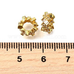 Колонка латунные микро проложить кубического циркония европейских бусы KK-L230-05G