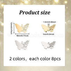 16 шт. 2-х цветные подвески из нержавеющей стали 304&nbsp;STAS-DC0012-79