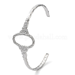 Некорневой полый овальный браслет-манжета из нержавеющей стали 304 для женщин&nbsp;BJEW-D061-01P