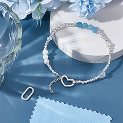 2 шт. 2 стиля 925 кольца с пружинным затвором из стерлингового серебра STER-UN0001-55