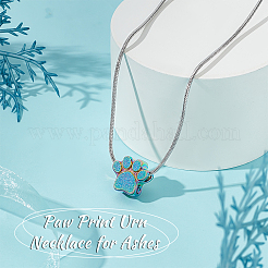 Ожерелье из урны с прахом и отпечатком лапы&nbsp;NJEW-WH0024-01RC