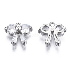 Подвески из прозрачного кубического циркония с инкрустацией из латуни&nbsp;ZIRC-S069-018P