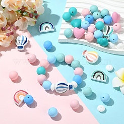 26шт пищевые экологически чистые силиконовые бусины&nbsp;SIL-YW0002-42A